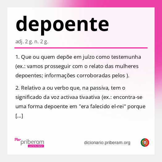 Significado de depoente