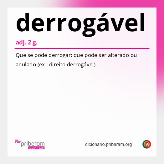Significado de derrogável