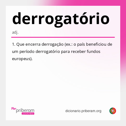 Significado de derrogatório