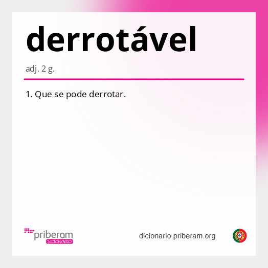 Significado de derrotável