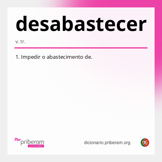 Significado de desabastecer