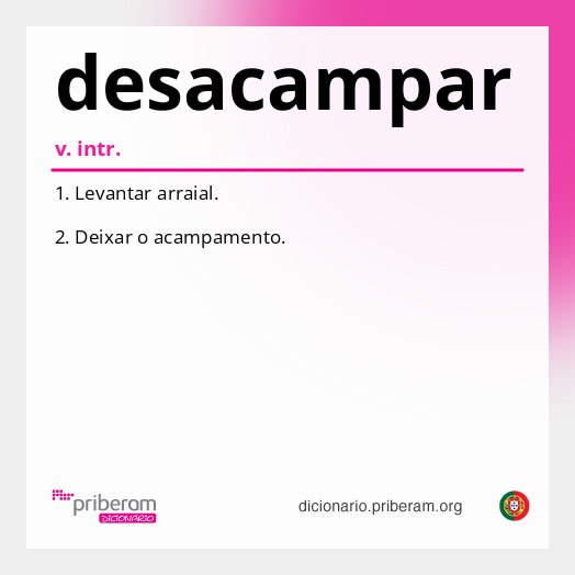 Significado de desacampar