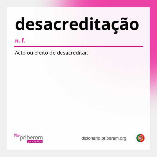 Significado de desacreditação