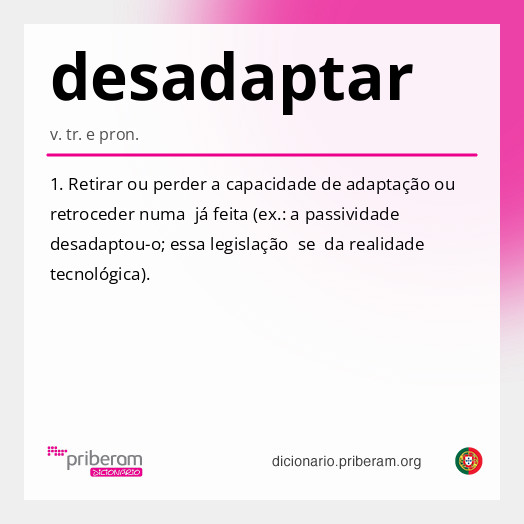 Significado de desadaptar