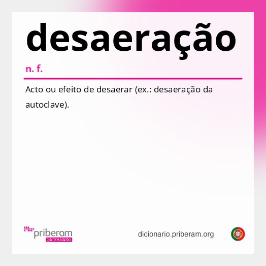 Significado de desaeração
