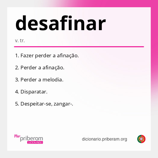 Significado de desafinar
