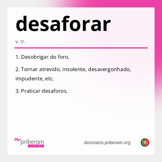 Significado de desaforar