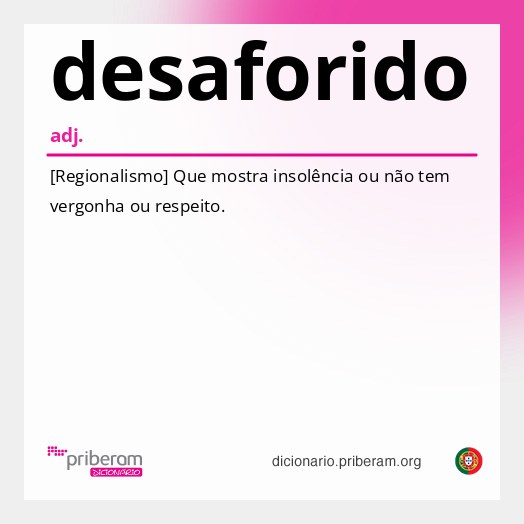 Significado de desaforido