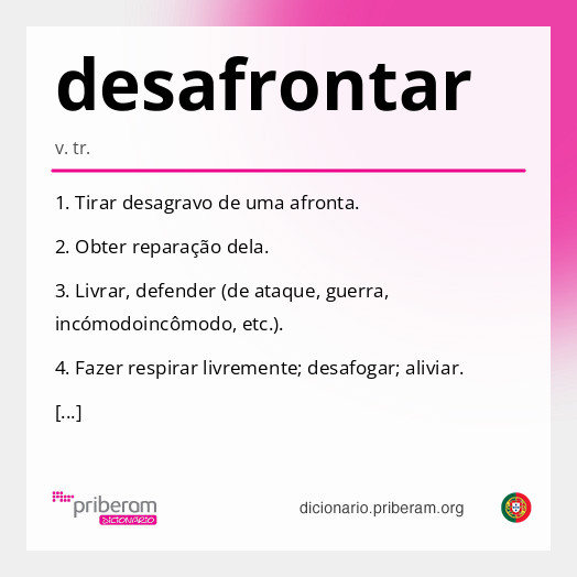 Significado de desafrontar