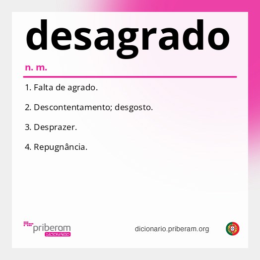 Significado de desagrado