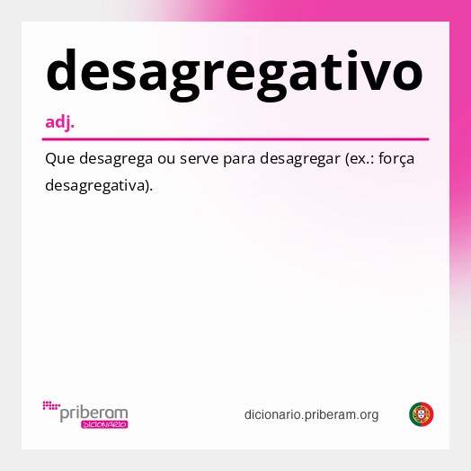 Significado de desagregativo