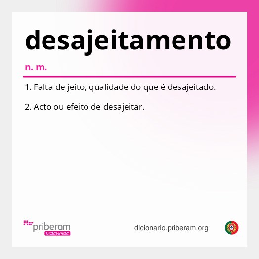 Significado de desajeitamento