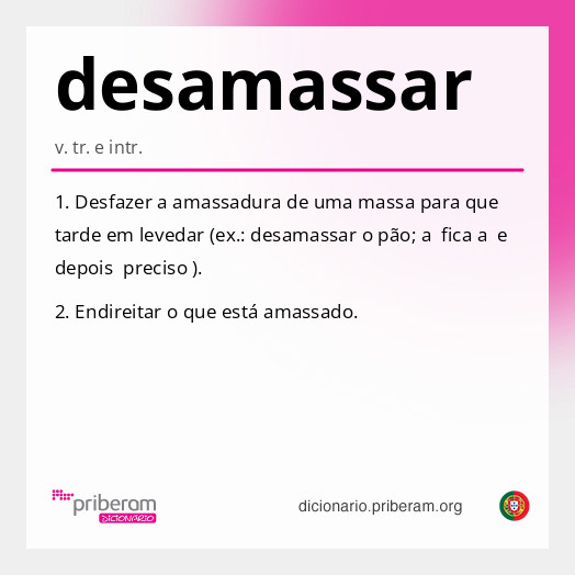 Significado de desamassar