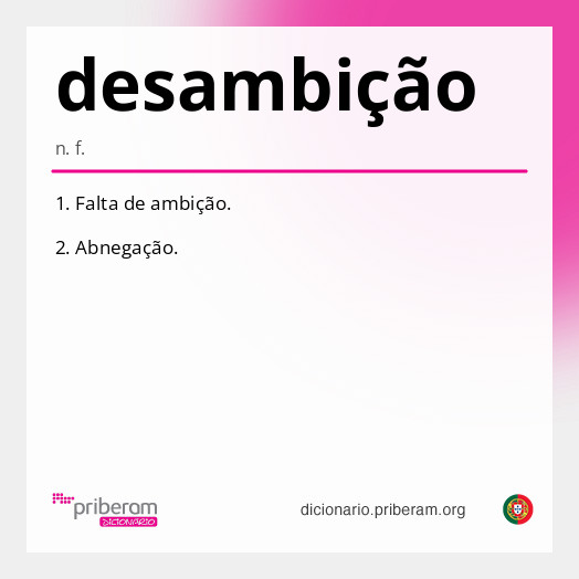 Significado de desambição