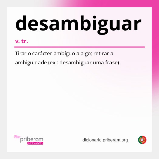 Significado de desambiguar