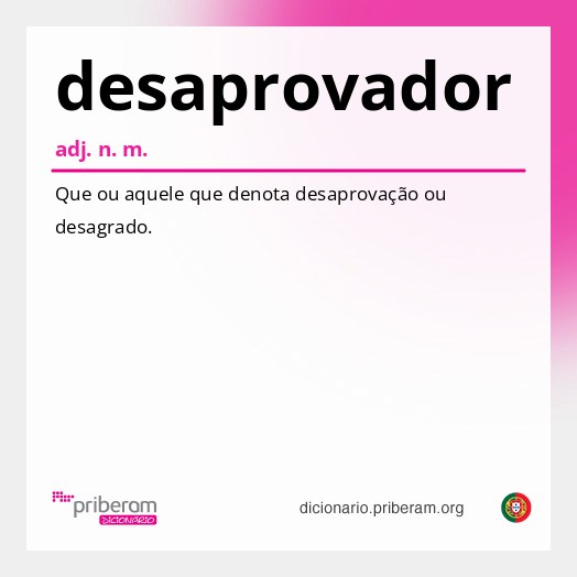 Significado de desaprovador