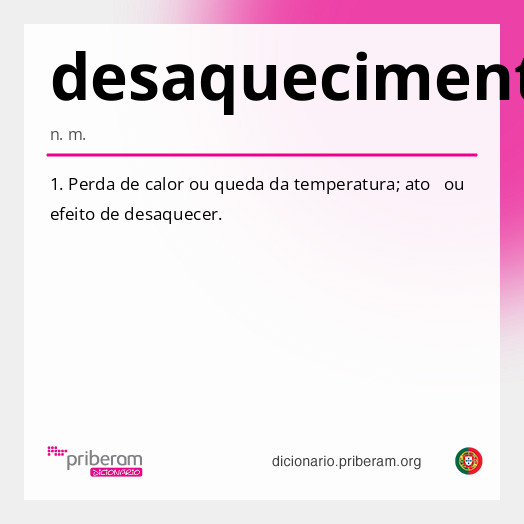 Significado de desaquecimento