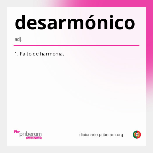 Significado de desarmónico