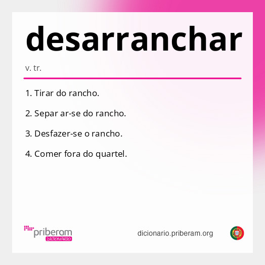 Significado de desarranchar