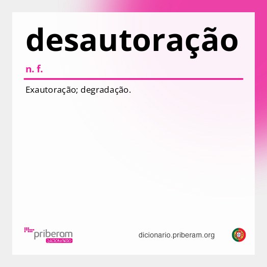 Significado de desautoração