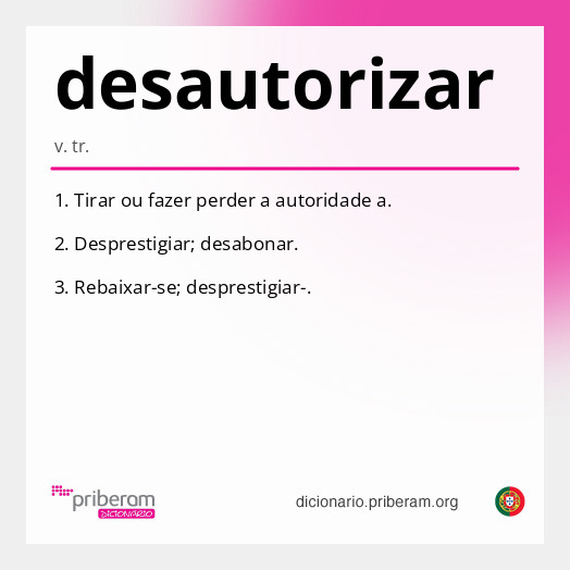 Significado de desautorizar
