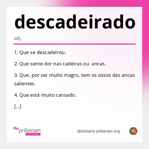 Significado de descadeirado