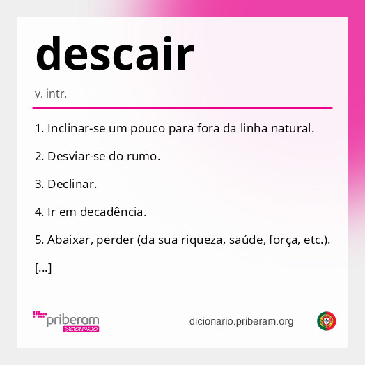 Significado de descair