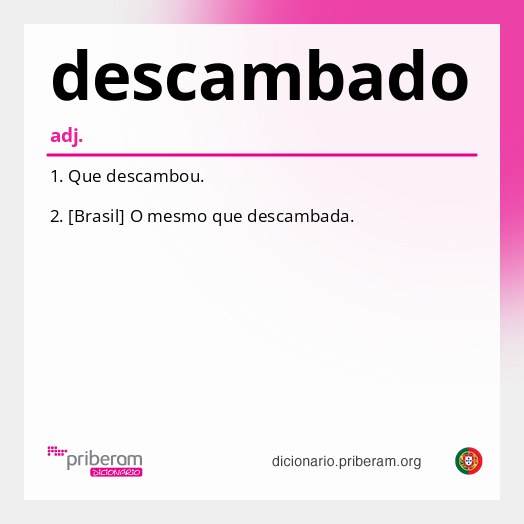 Significado de descambado