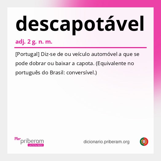 Significado de descapotável