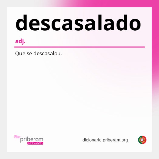 Significado de descasalado