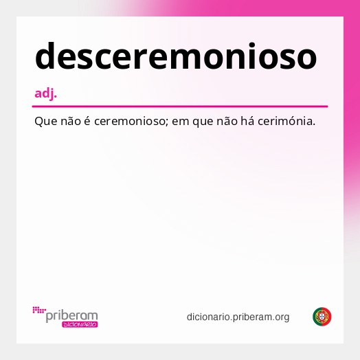Significado de desceremonioso