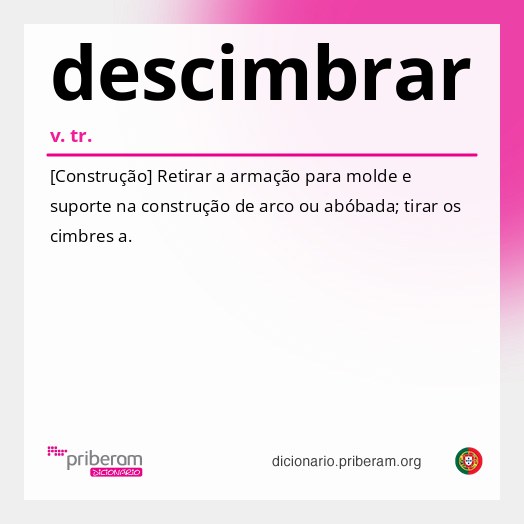Significado de descimbrar
