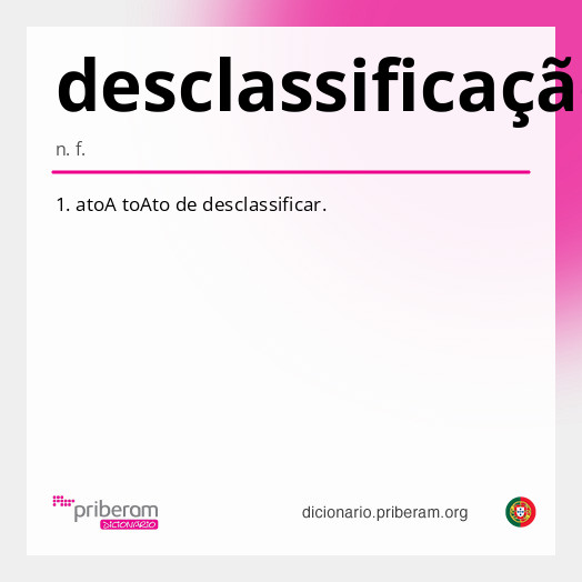 Significado de desclassificação