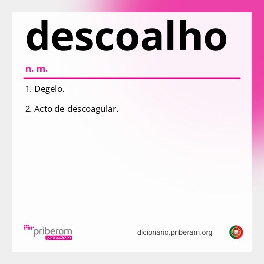 Significado de descoalho