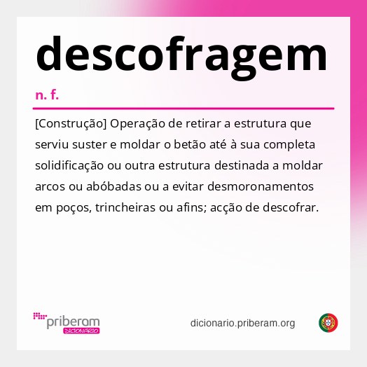 Significado de descofragem