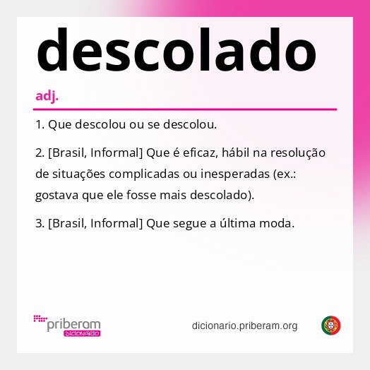 Significado de descolado