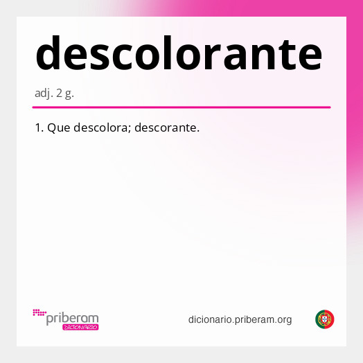 Significado de descolorante