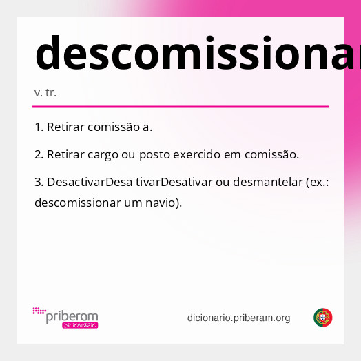 Significado de descomissionar