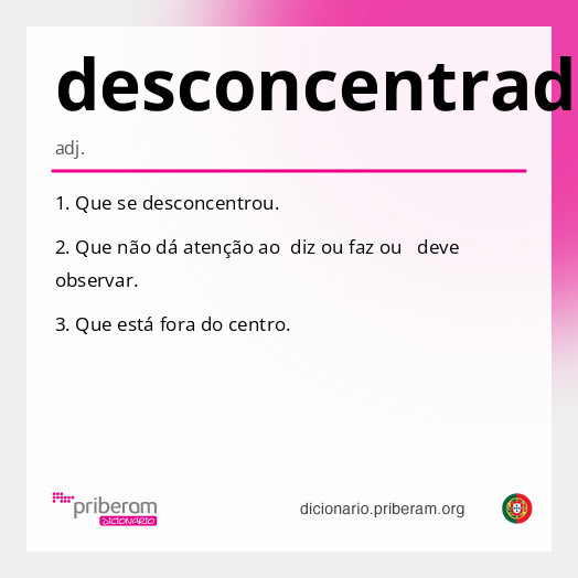 Significado de desconcentrado