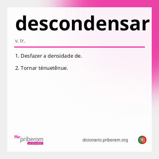 Significado de descondensar
