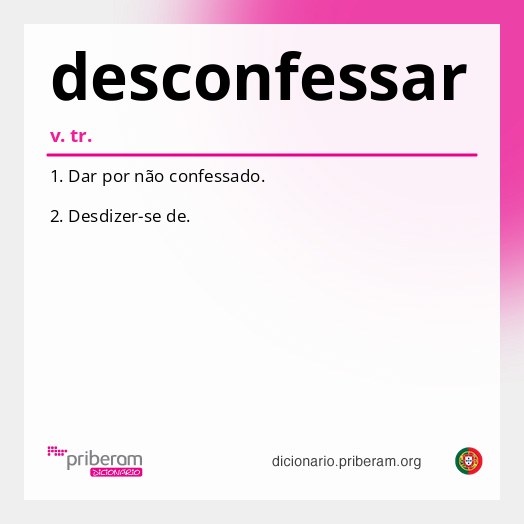 Significado de desconfessar