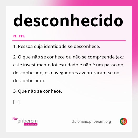 Significado de desconhecido