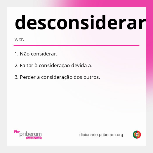 Significado de desconsiderar