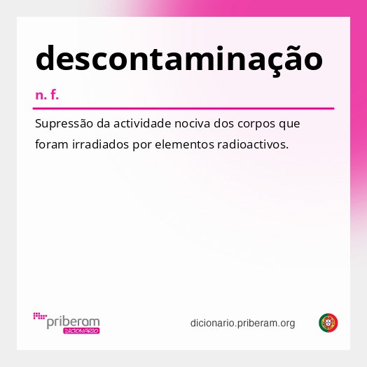 Significado de descontaminação