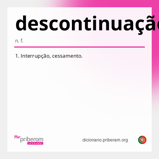 Significado de descontinuação