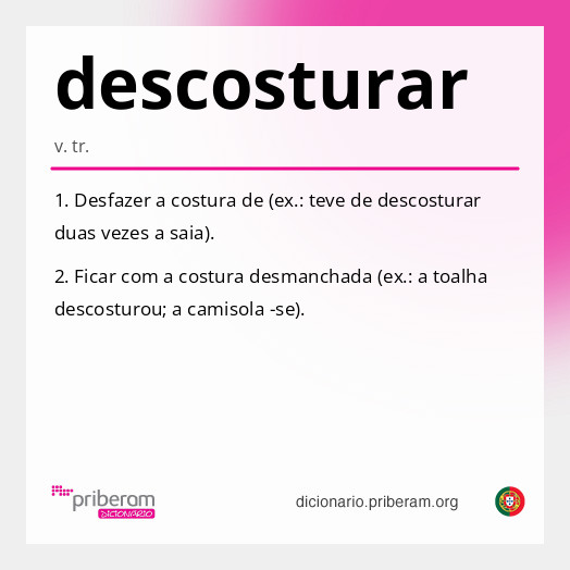 Significado de descosturar