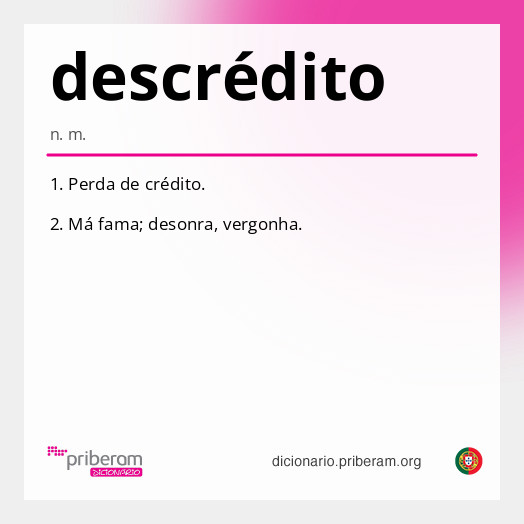 Significado de descrédito