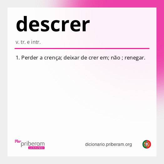 Significado de descrer
