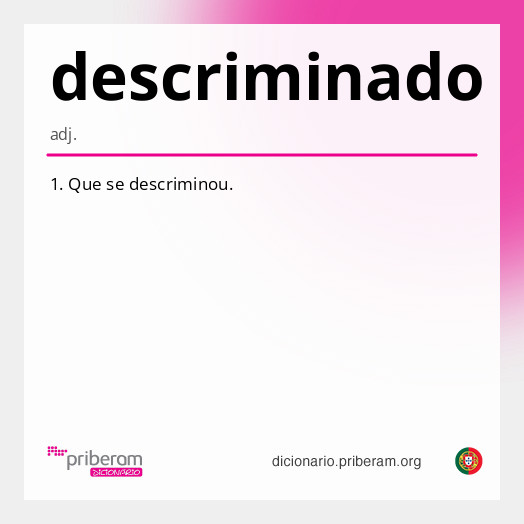 Significado de descriminado
