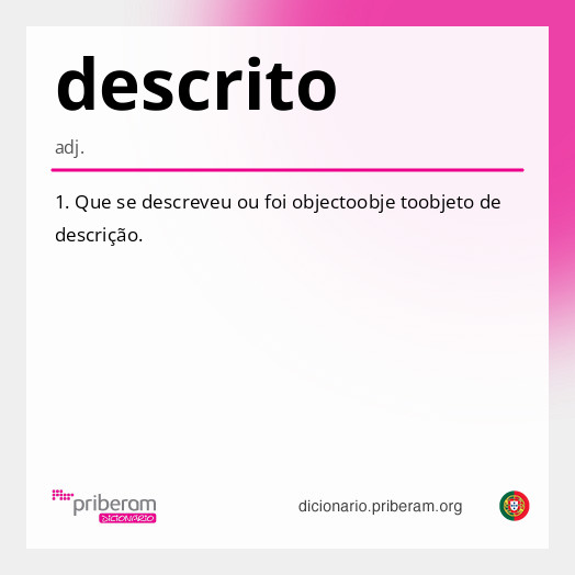 Significado de descrito